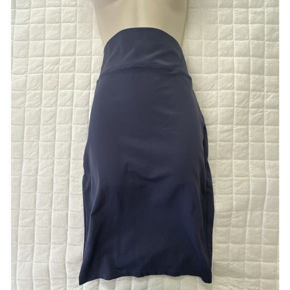 SOHO LADY Womens Skirt Large Slate Blue Bodycon Midi Stretch Career Minimalist - Picture 1 of 7